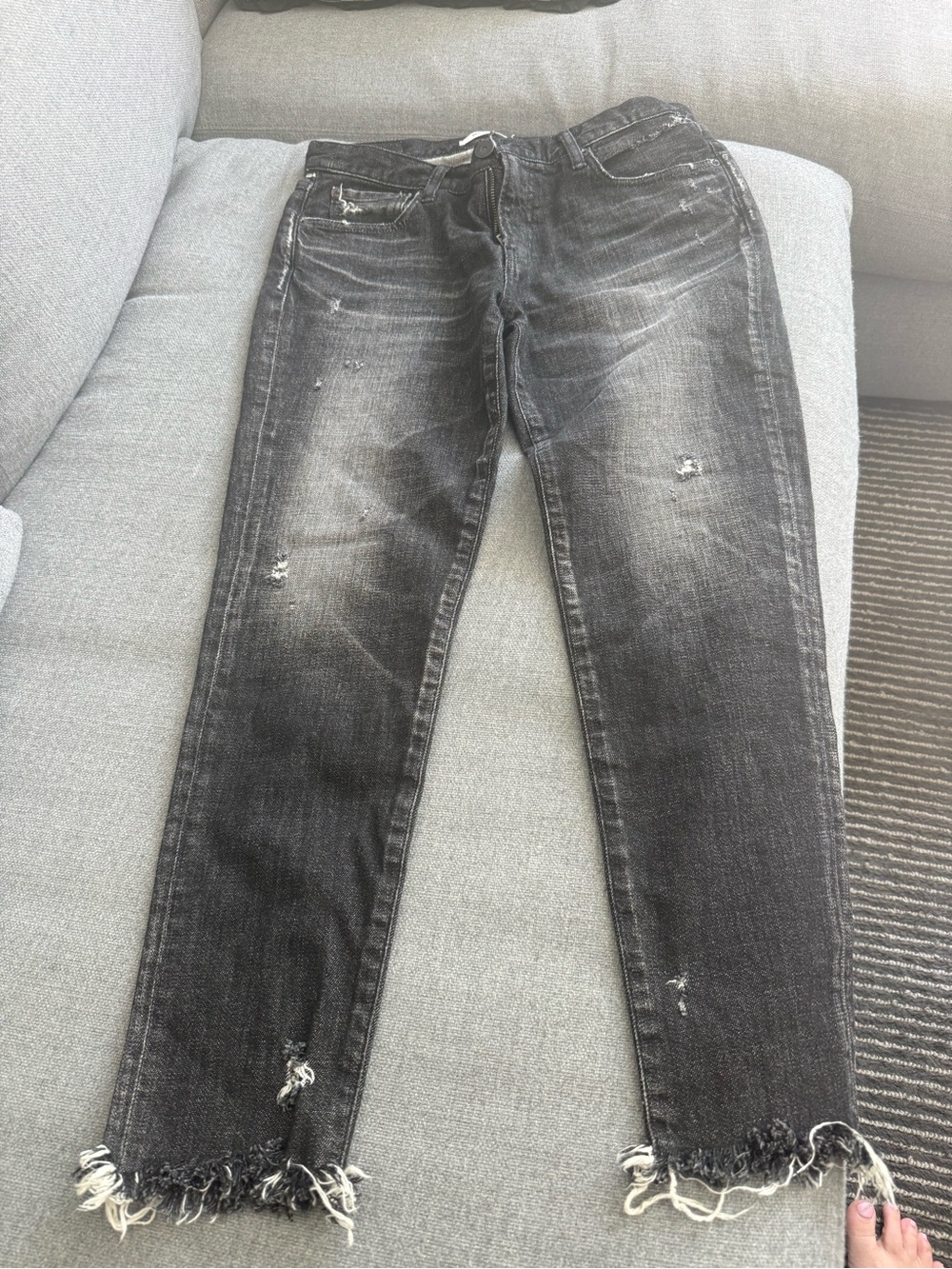 Moussy Black and Gray Vintage Jeans Label Detail